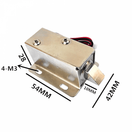 12V DC Cabinet Door Drawer Electric Lock Assembly Solenoid Lock (54x42x28)