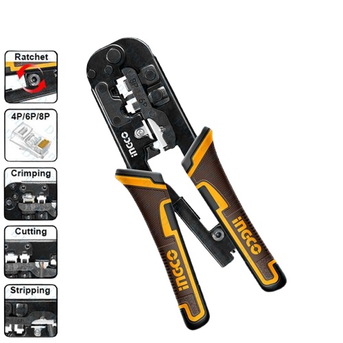INGCO HMPCN2468R Crimping Plier Modular Plug Crimper