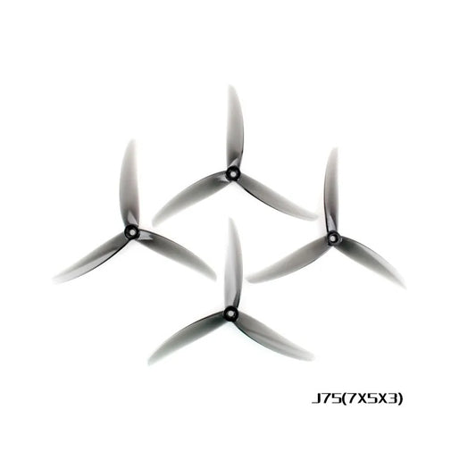HQProp MacroQuad Prop J75(7X5X3) (2CW+2CCW)-Poly Carbonate Triblade Propeller Light Grey