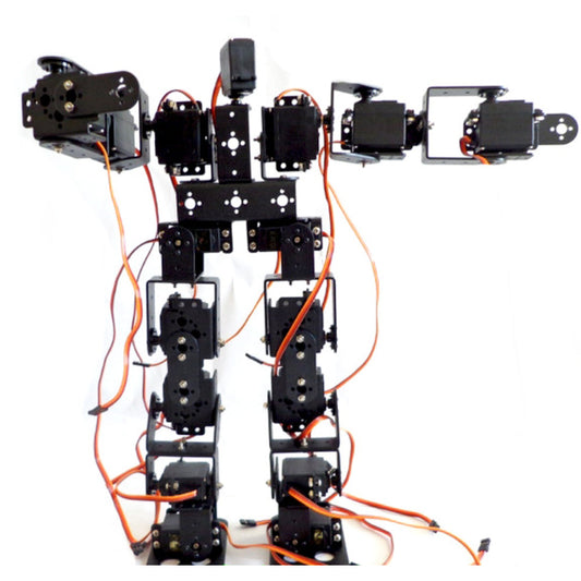 DIY 17DOF Biped Robot- Full Metal DIY Humanoid Robot Kit (without Servos) (Silver Color)