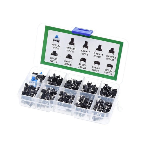 180 Pcs 10 Type Tectile Push Button Switch