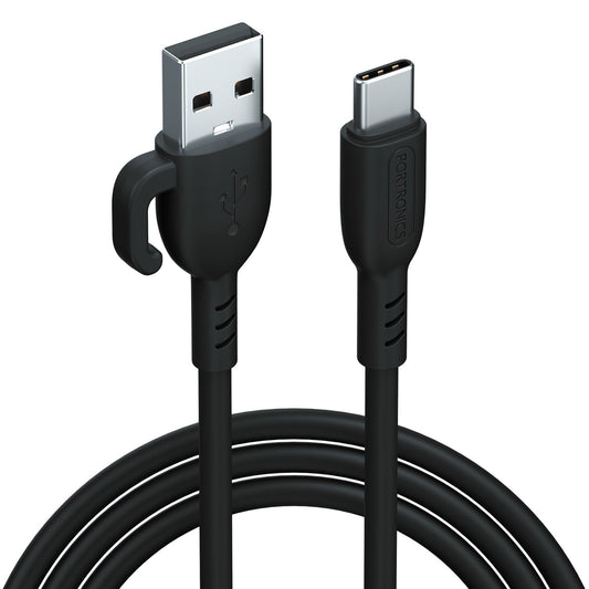 Portronics POR-2881 USB-A to Type-C Data Cable 1 Meter Length (Black)