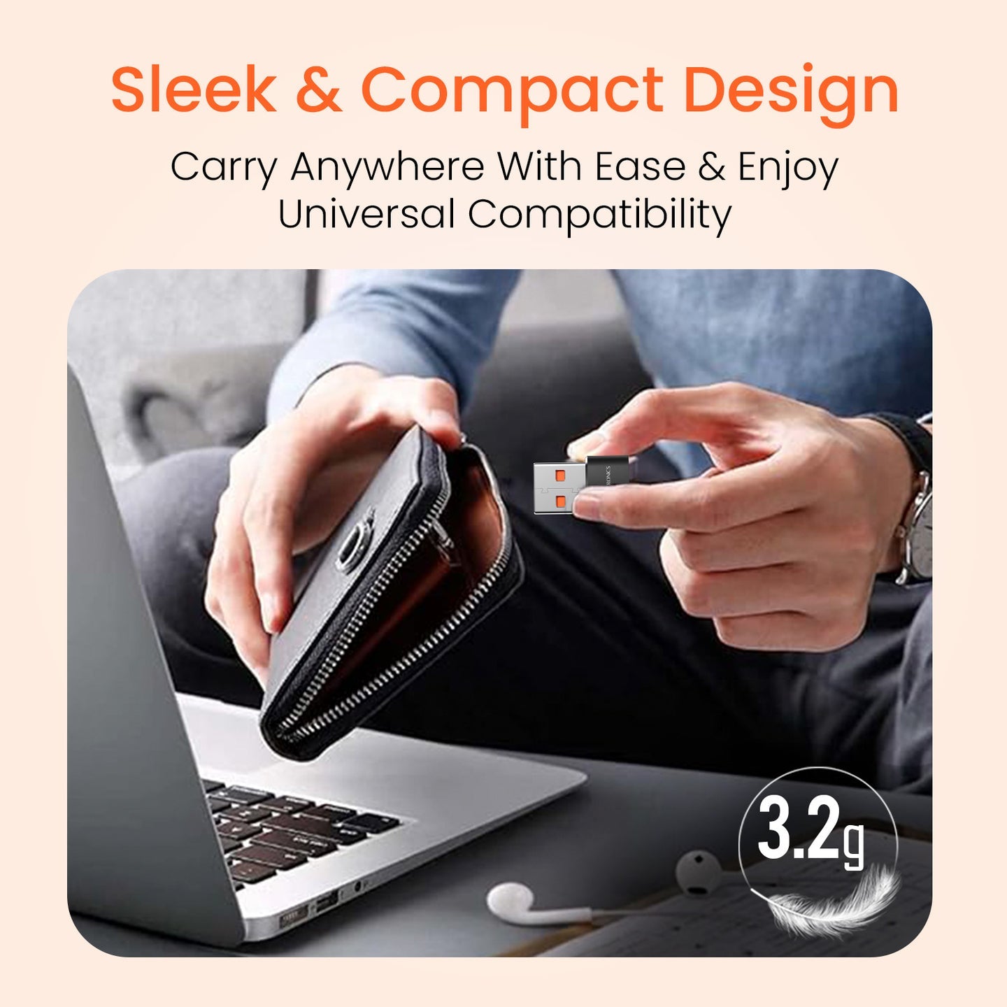 Portronics POR-2788 Bridge X USB 3.0 Type C Female to USB Male OTG Adapter, 5Gbps High Speed Data Transfer, Fast Charging, (Black)