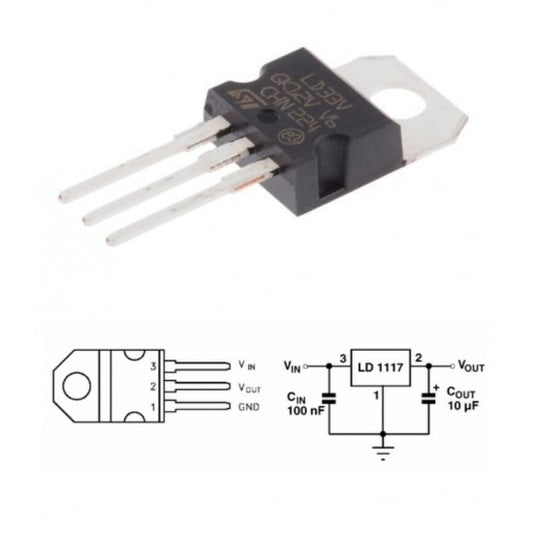 1117 3.3V Low Dropout Voltage Regulator IC – TO-220 Package LM1117 LD33
