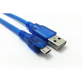 USB A to Micro USB Cable 30 CM (Blue)