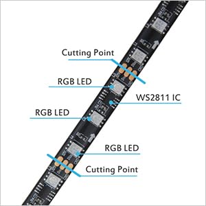 5 meter 12v WS2811 Addressable RGB LED Strip Light IP20 5050 60LED’s/Mtr.