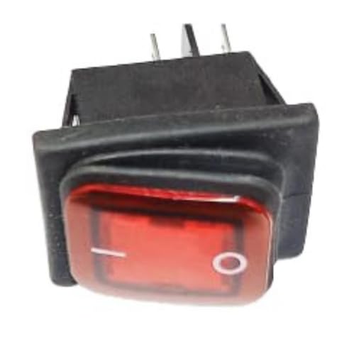 Waterproof Rocker Switch 4 Pins 15A 250V Push Button with LED (Red)
