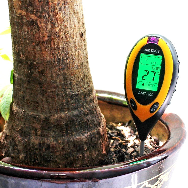 4 in 1 Soil PH Meter Soil Tester PH Moisture Meter Temperature Sunlight Measurement Analysis Acidity Alkali (Without Battery)
