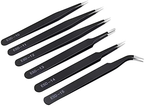 Anti-Static ESD Safe Tweezers Set of 6