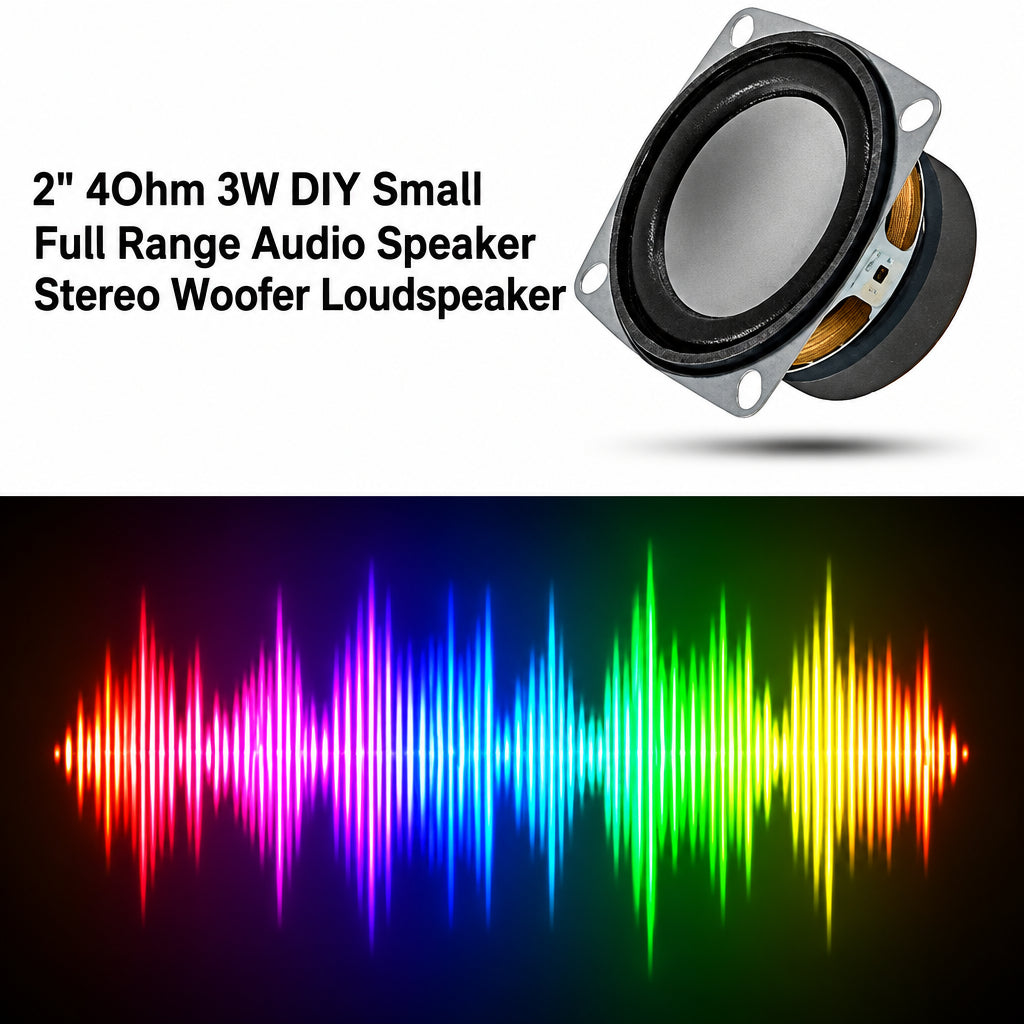 2 Inch Silver Speaker 4 Ohm 3W Full Range Stereo Subwoofer Loudspeaker Driver for DIY Audio, Bluetooth Speaker Replacement, Robotics, Electronic Projects, School Science Models (Pack of 1)