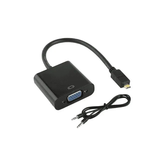 Micro HDMI to VGA Converter Cable With AUDIO (Black)