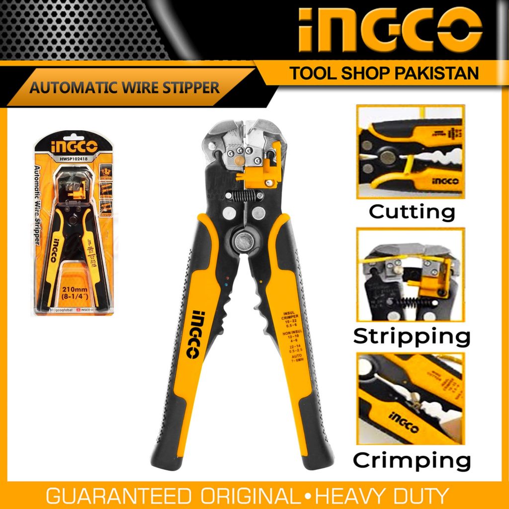 INGCO HWSP102418 3-in-1 Automatic Wire Stripper Wire Cutter