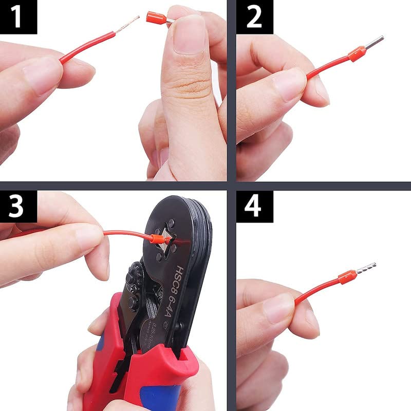 E1008 Red 1 sqr mm Wire Ferrule Terminal Cable Lugs