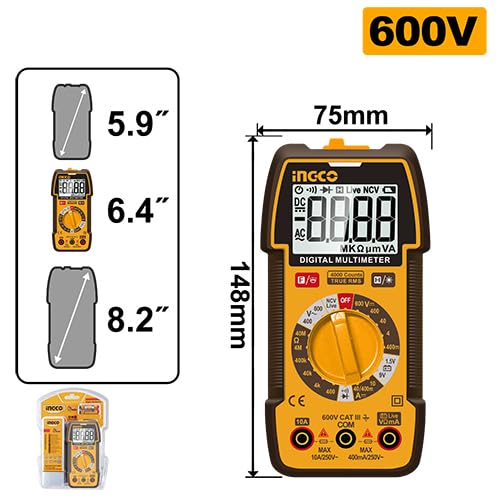 INGCO DM36002 4000 Count TRMS Digital Multimeter