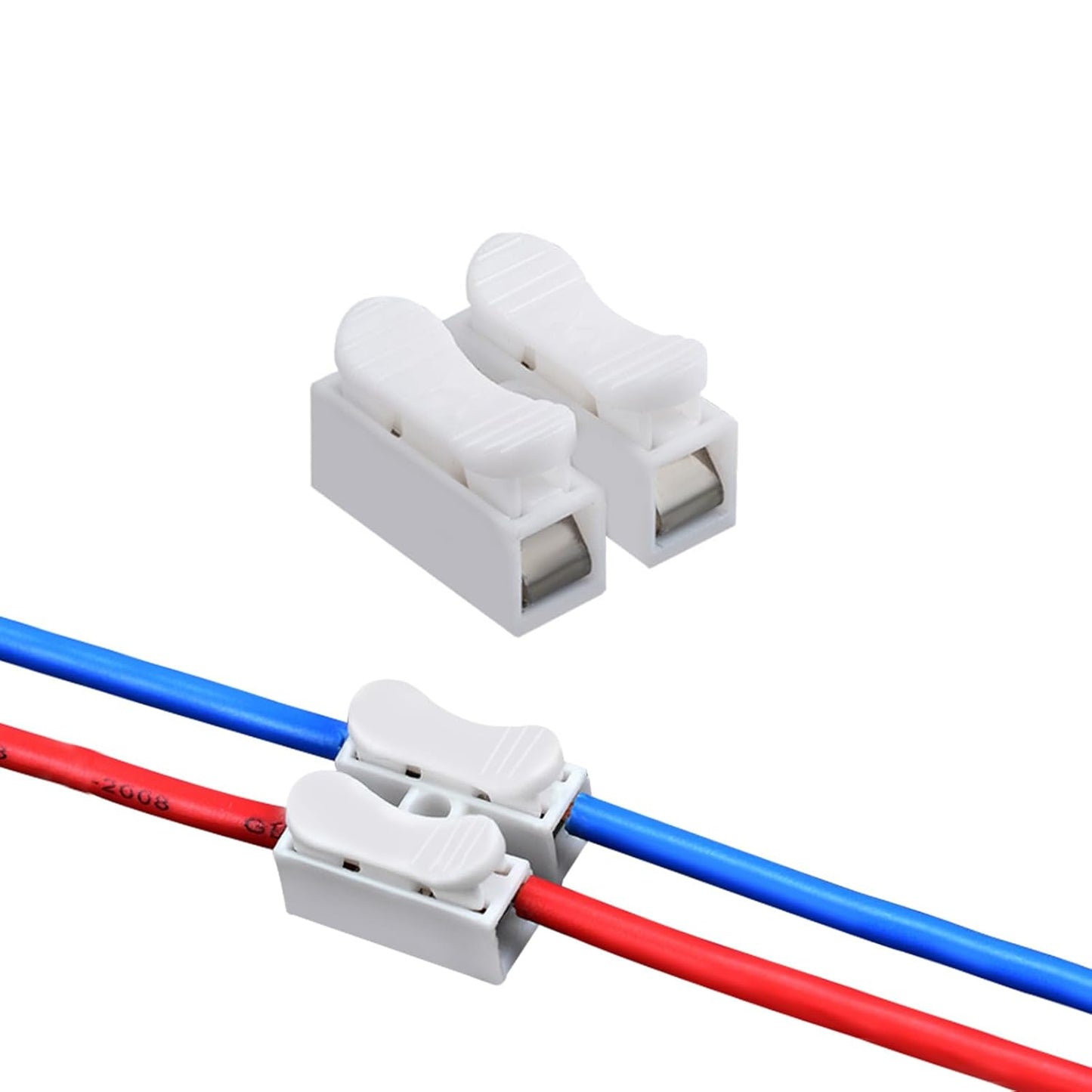 2 Way Push Fit Paddle Connector Terminals | Quick Push Type Lock Electric Wire Connectors for Cable