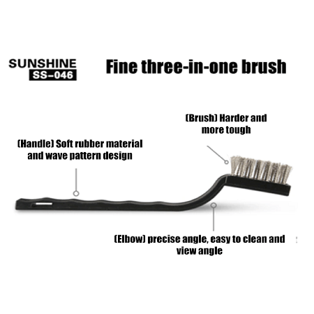 Sunshine SS-046 3 in 1 steel brush Gold/Silver/Anti-static Steel Cleaning brush