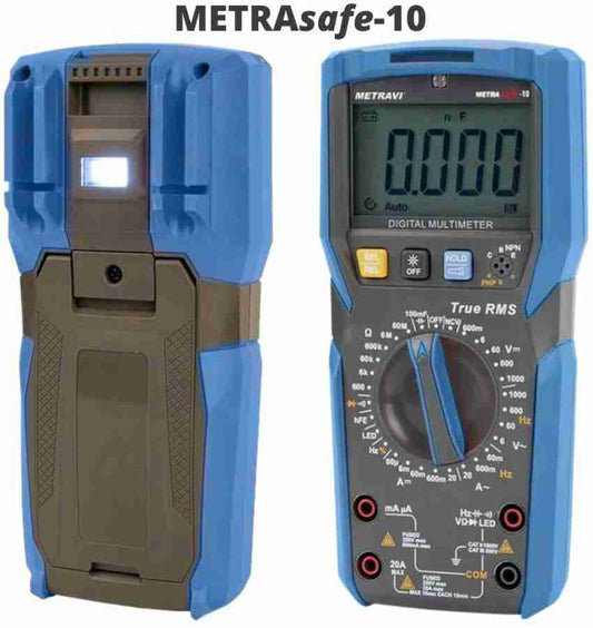 Metravi Metrasafe-10 TRMS Digital Multimeter 6000 Counts / 1000V Auto-Ranging Multimeter