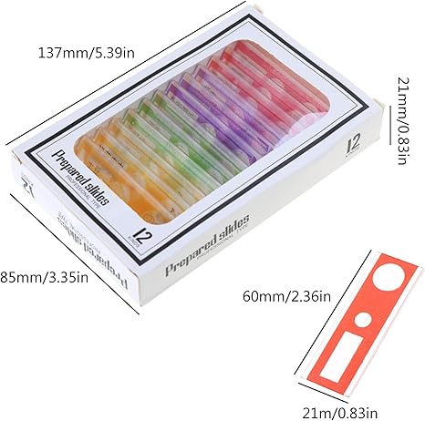 DIY 12 Kinds Prepared Microscope Slides Of Animals Flowers Insects Sample Specimens Biological Microscope