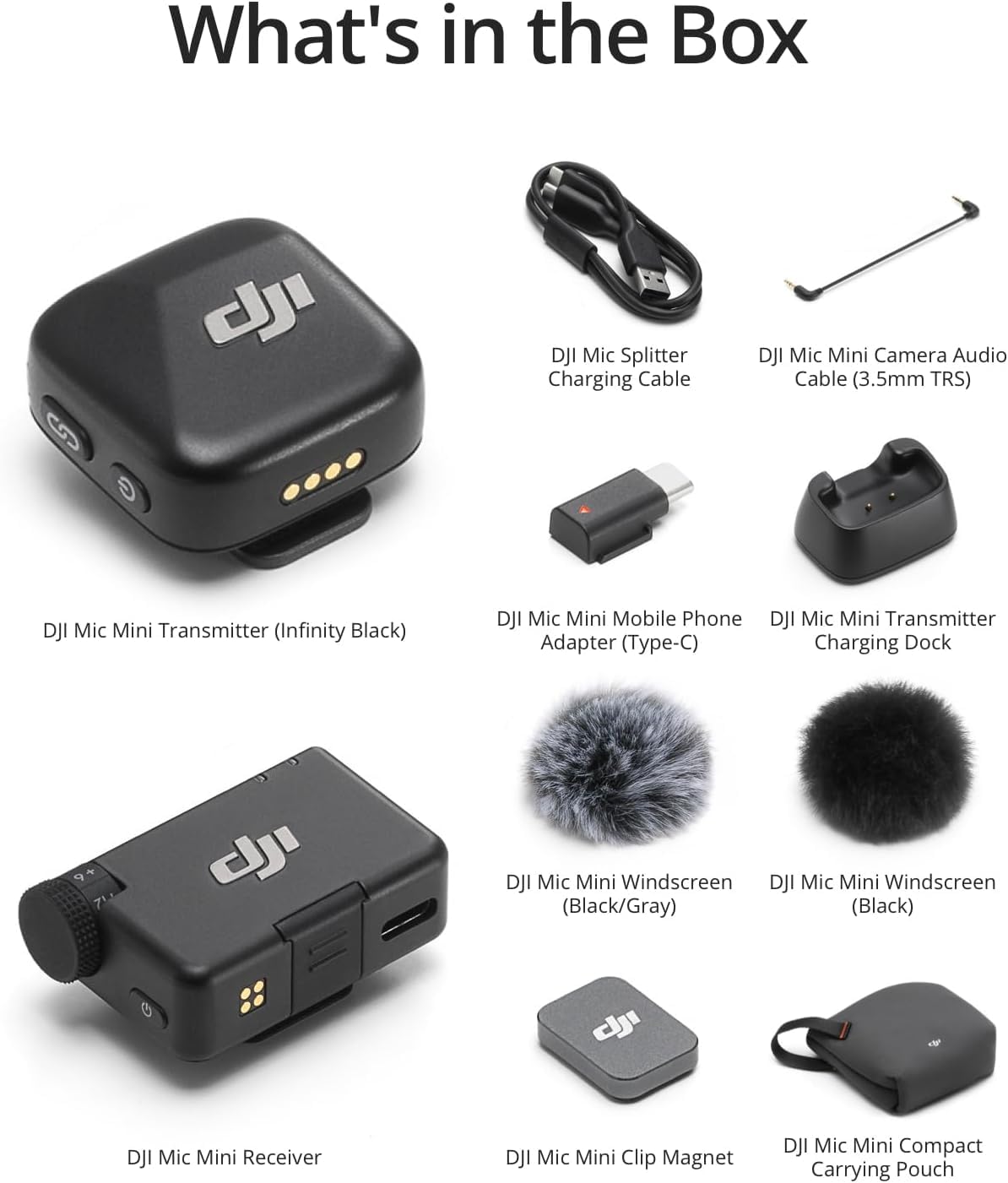 DJI Mic Mini (1 TX + 1 RX) Compact Ultra Light Wireless Microphone with Noise Cancelling