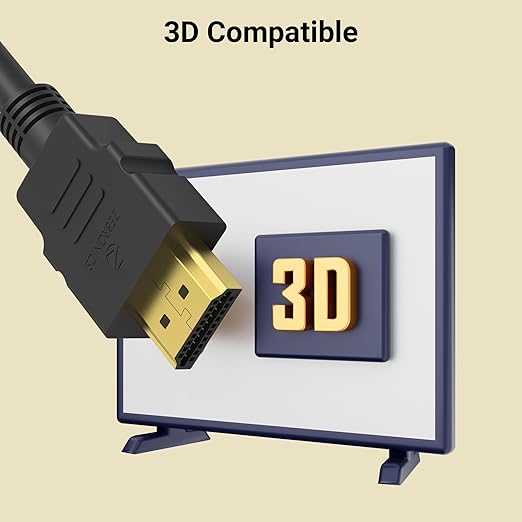 ZEBRONICS HDMI Cable 1 m ZEB HAA1020 (Compatible with TV, computer, A/V systems, computer connections, GAMING CONSOLE, Black)