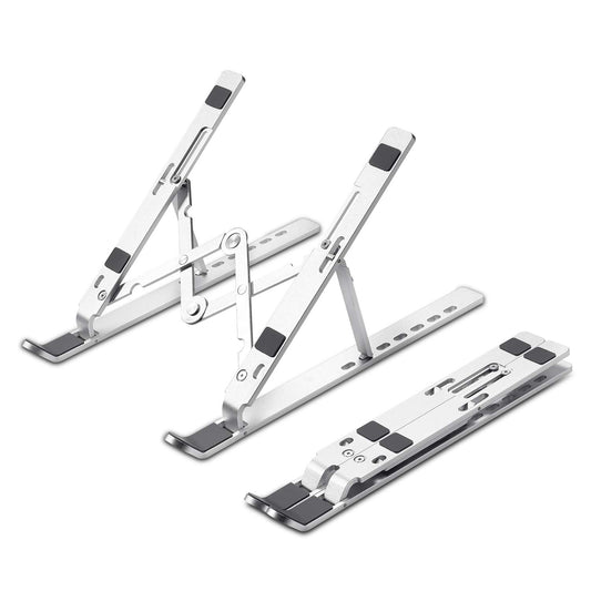 Zebronics ZEB-NS2000 (SILVER) Laptop Stand 7 Angles Adjustable Tabletop, Anti Slip Silicon Rubber Pads, Foldable, Velvet Pouch Inside