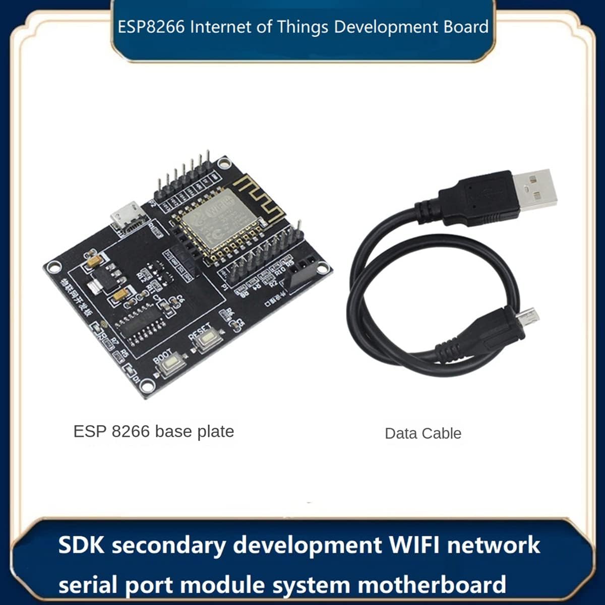ESP8266 Internet of Things Development Board + USB Cable WiFi Development Network Serial Port Module Main Board Hygrometer Weather Station DIY