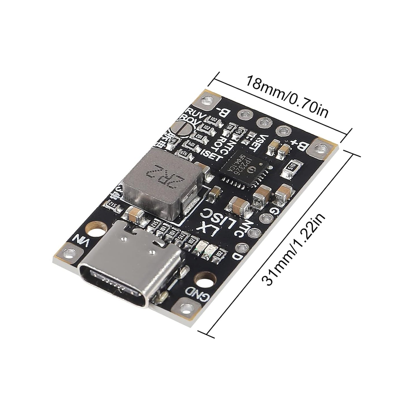 Type-C USB 2S BMS 15W 8.4V 12.6V 1.5A Lithium Battery Charging Boost Module With Balanced Support Fast Charge With Indicator