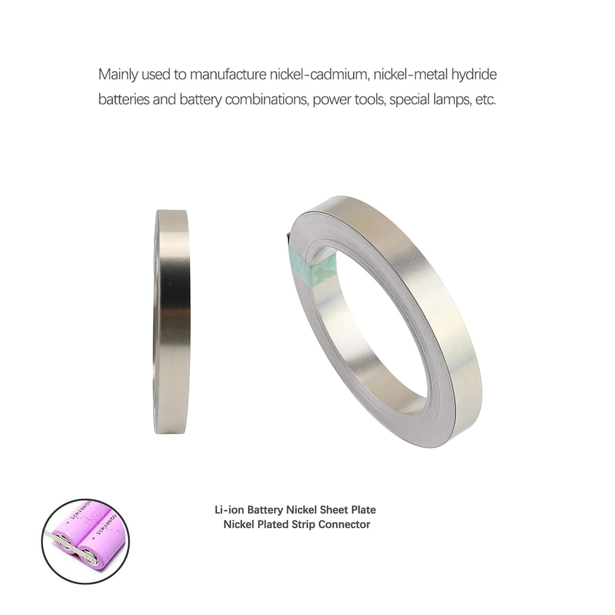 Nickel Strip 0.15x6mm Nickel Tap for 18650 Cell Battery Pack Spot Welding (1 Meter)