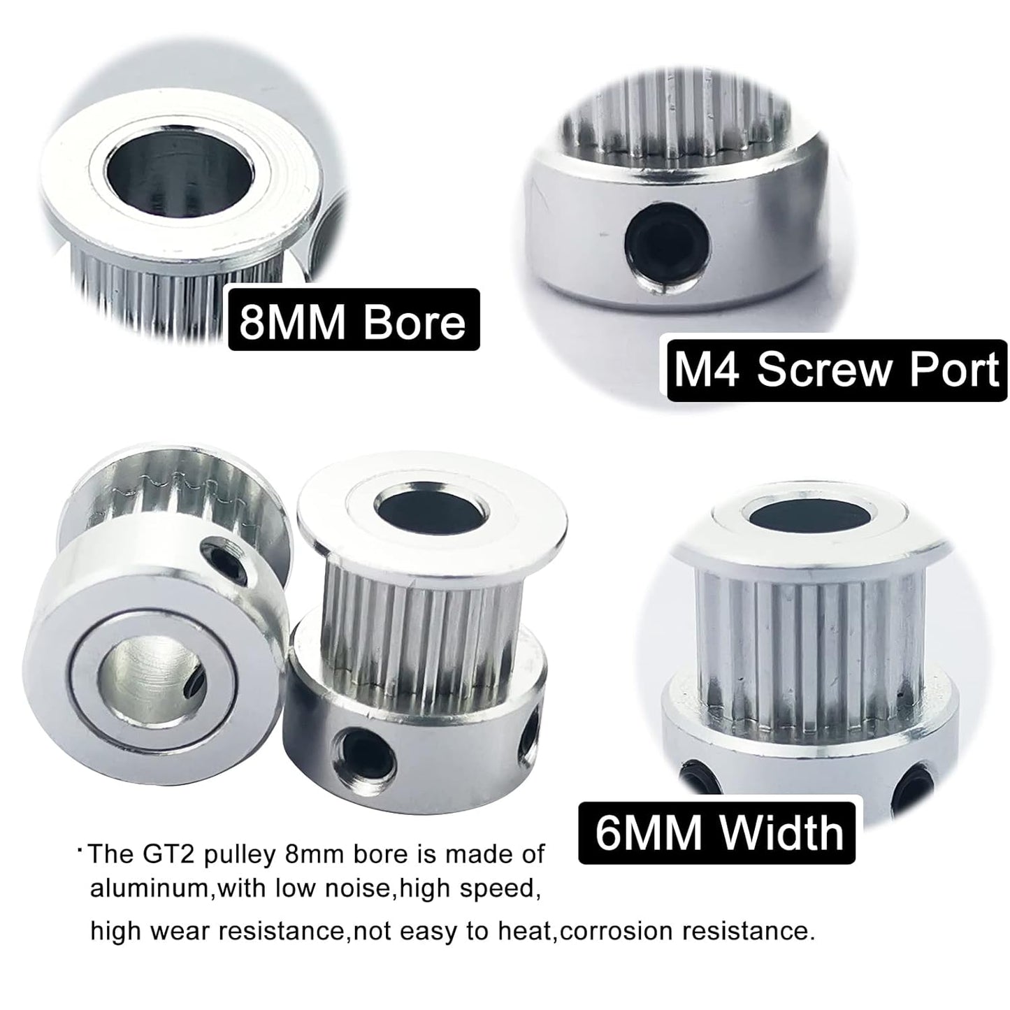 GT2 20 Teeth 8mm Bore Timing Pulley for 6mm Belt