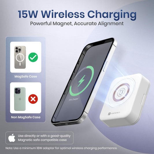 Portronics POR-3148 Smartpod 3 in 1 Wireless Charger with Multifunctional Cable & Cleaning Kit (White)