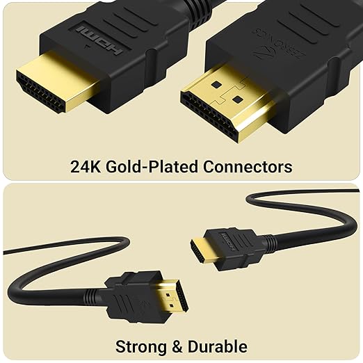 ZEBRONICS HDMI Cable 1 m ZEB HAA1020 (Compatible with TV, computer, A/V systems, computer connections, GAMING CONSOLE, Black)