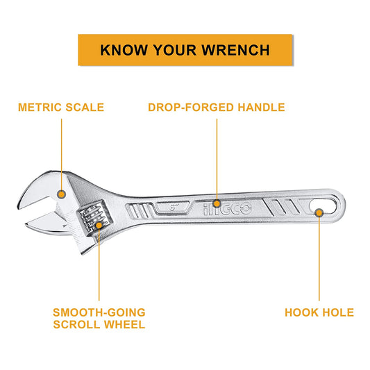 INGCO HADW131062 6 inch Adjustable Wrench