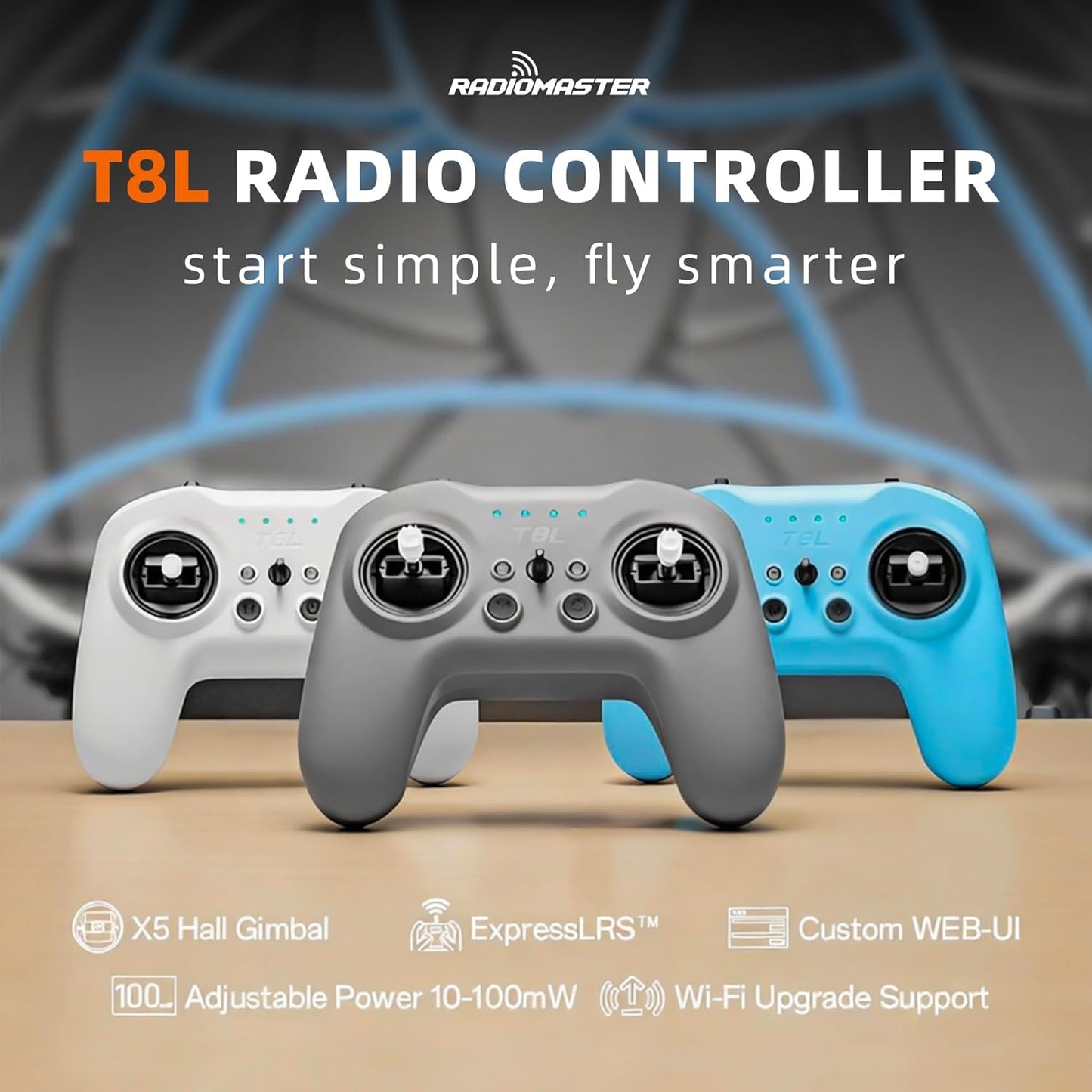 Radiomaster T8L Radio Controller M2, ELRS, Gray