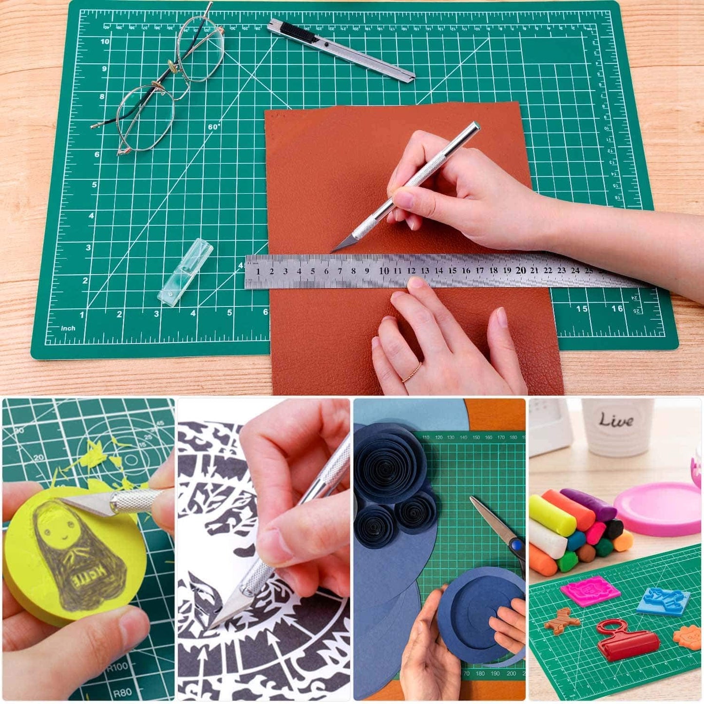 A2 Size Double Sided Flexible Cutting Mat with Marked Pattern and Grids