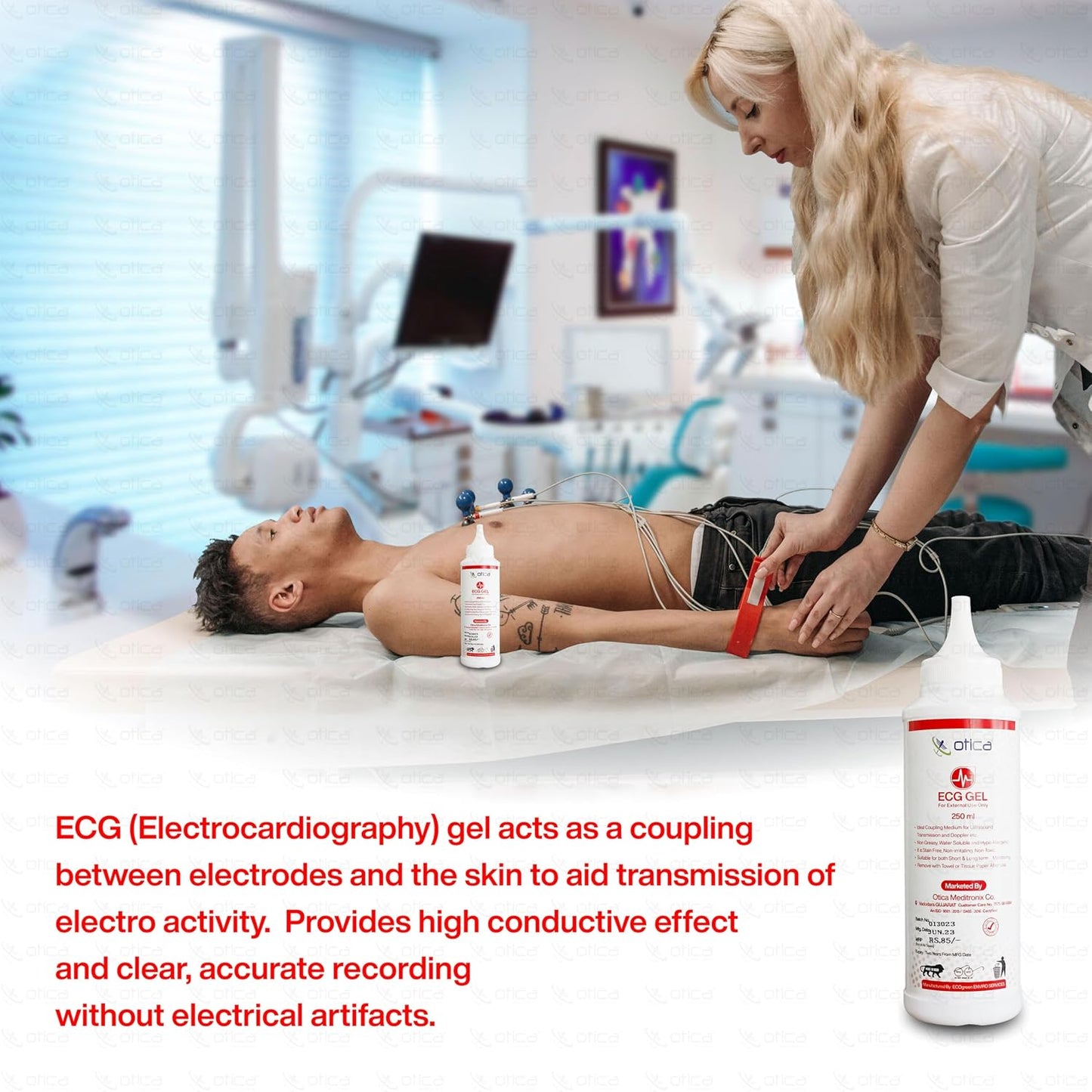 OTICA Ultrasound Gel for USG ECG EEG Sonography & Physio 250ml