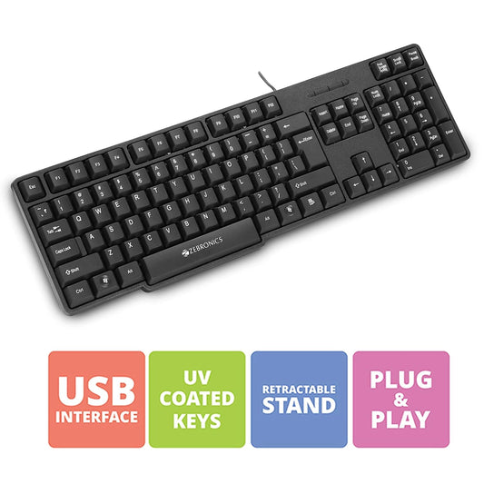 ZEBRONICS K20 Wired USB Keyboard with Rupee Key
