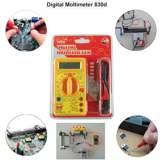 Digital Multimeter Small Yellow Color LCD AC DC Measuring Voltage Current