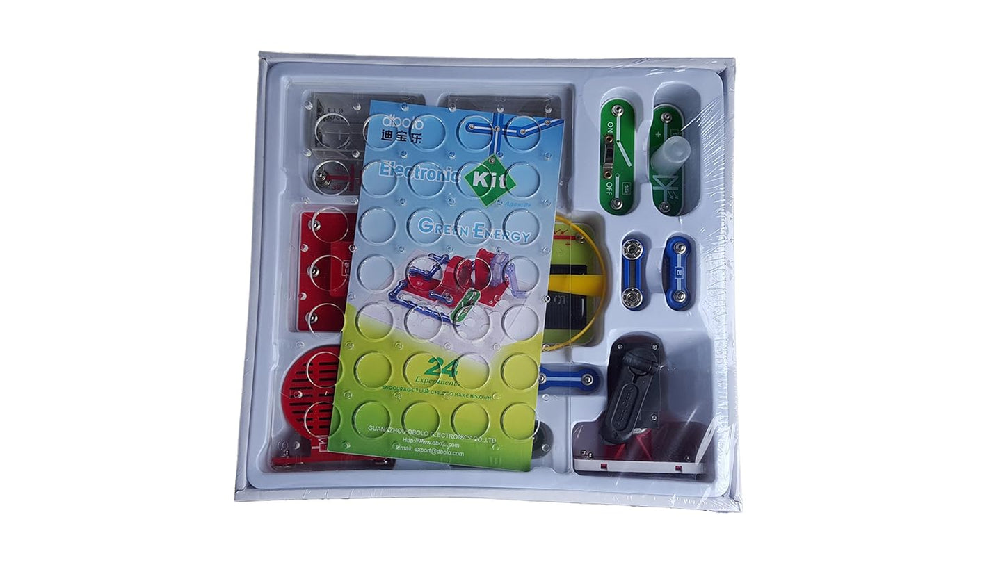 24 in 1 Educational Electronics Experiment Kit Snap Circuits Green Energy (DBOLO)