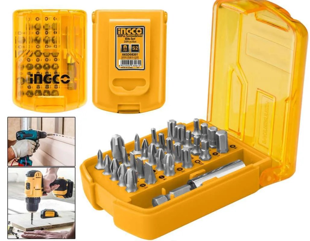 INGCO AKSD08301 30 Pcs Screwdriver Bits Set