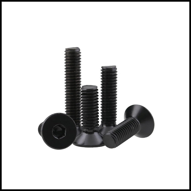 M3x6mm CSK Allen Countersunk MS Black Oxide Screw (Dia. 3mm, Length 6mm) (Pack of 10)