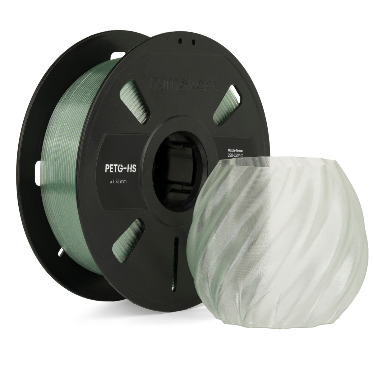 Numakers PETG Translucent Filament – Arctic Glitter – 1.75 mm / 1 kg