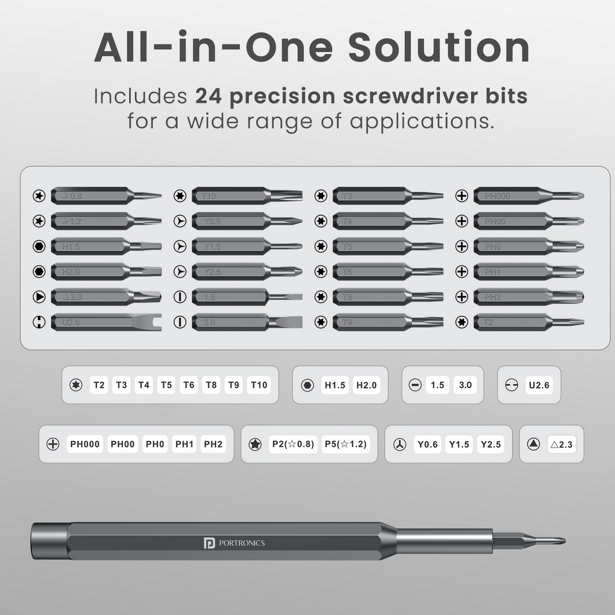 Portronics POR-2975 Bit Box, 24-in-1 Screwdriver Kit