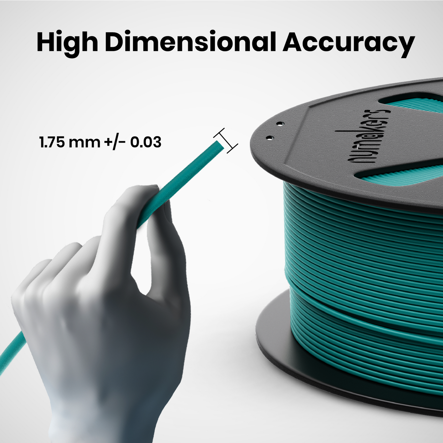Numakers PLA+ Filament – Lagoon Blue – 1.75 mm / 1 kg