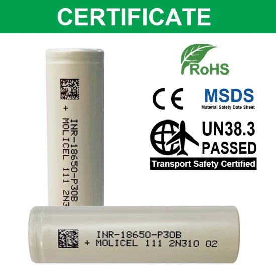 Molicel INR-18650-P30B 3.6V 3000mAh 12C Li-ion Battery