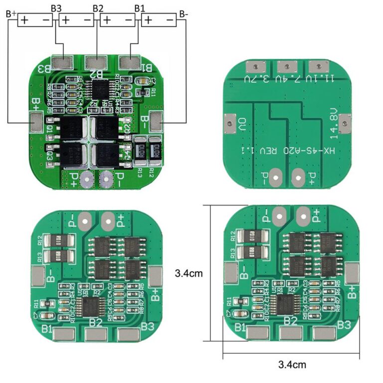 BMS 4S 20A 14.8V For 18650 Lithium Ion Cells Battery Protection Board (HX-4S-A20)