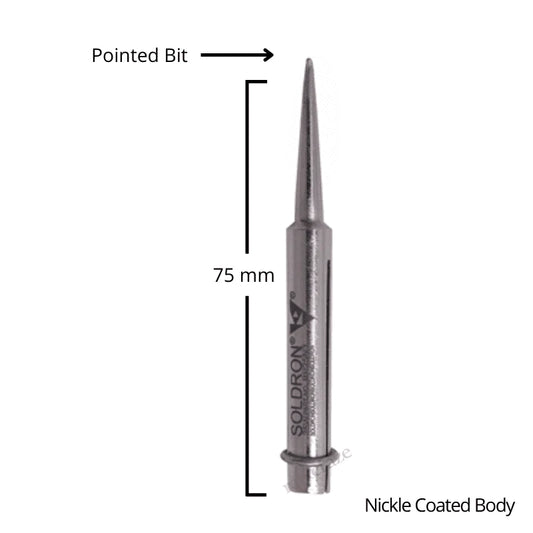 SOLDRON BN25N1 - 25 WATT NICKEL PLATED NEEDLE BIT FOR SOLDRON 25W SOLDERING IRON