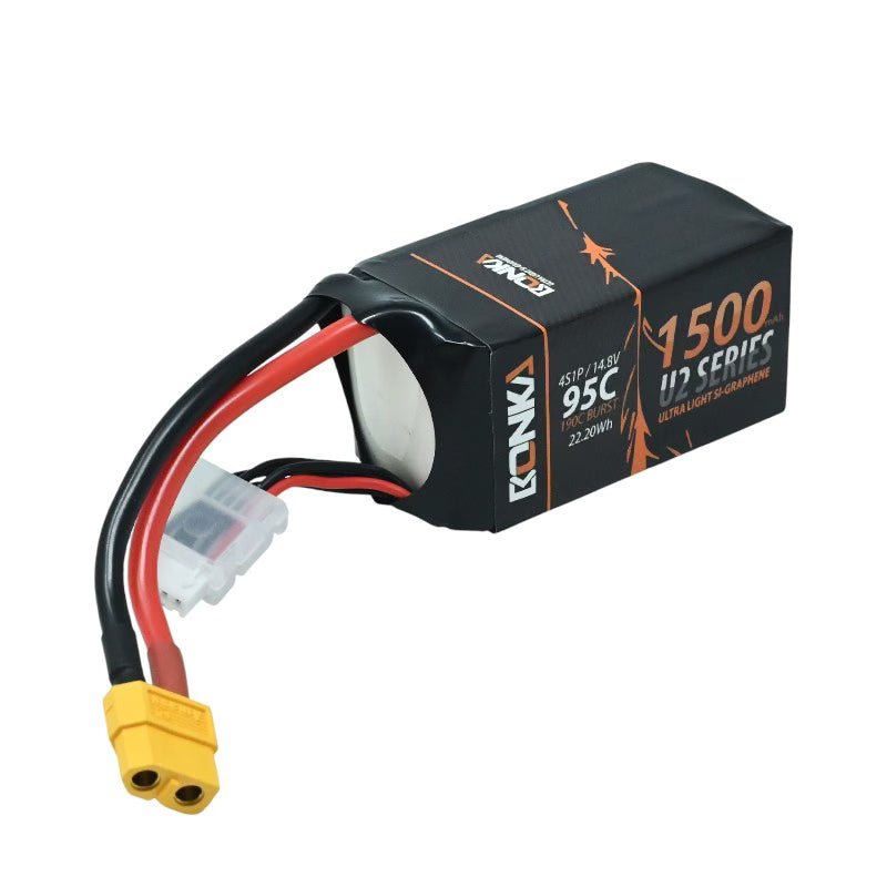 Bonka 14.8V 1500mAh 95C 4S Ultra light Si-Graphene LiPo Battery Pack