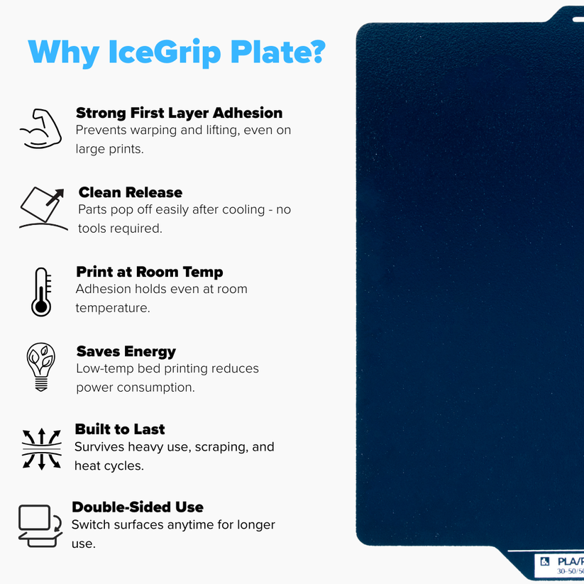 Numakers IceGrip Build Plate for Bambu Lab X1/P1/A1 Series (256x256mm)