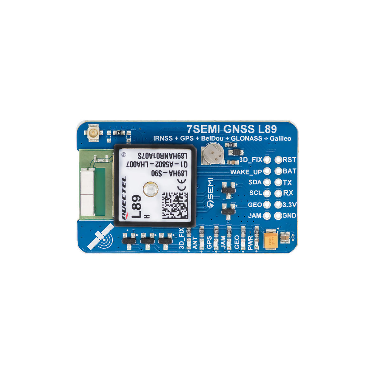 7Semi L89HA Breakout Multi-GNSS engines for GPS, IRNSS, GLONASS, BeiDou, Galileo and QZSS