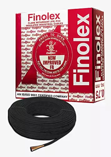 2.5 sq. mm Black Finolex Silver Flame Retardant PVC Insulated Industrial Cable Wire ( 1 Meter )